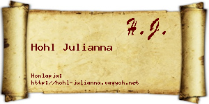 Hohl Julianna névjegykártya